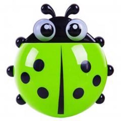 Foto de Lovely Ladybird Wall Mounted Toothpaste Toothbrush Holders Dispensers- Green