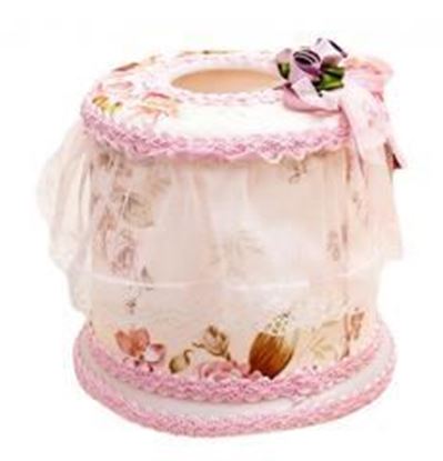 Foto de Creative Rural Lace Tissue Box Fashion Cylinder Holders-B