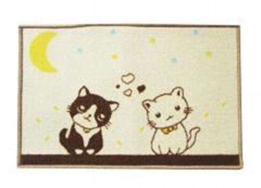 图片 Cute Cats in the Moonlight Outdoor Doormat Rugs for Kitchen