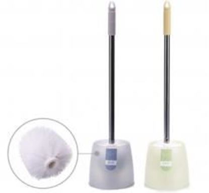 Picture of 2 Packs Bathroom Cleaning Dirt Brushes Durable Toilet Brushes(Blue+Pink)