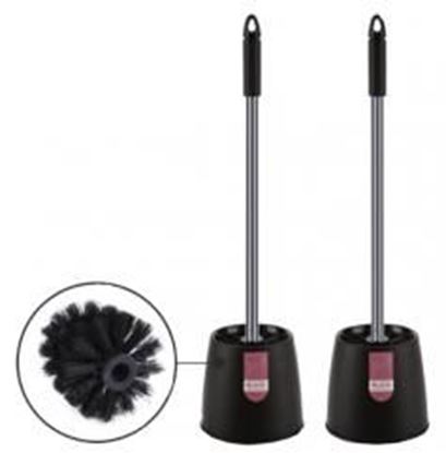 Picture of 2 Packs Bathroom Cleaning Dirt Brushes Durable Toilet Brushes(Green+Pink)