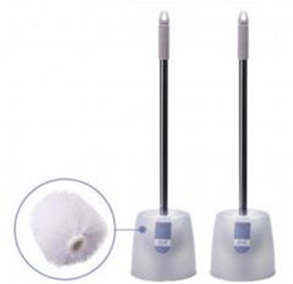 Picture of 2 Packs Bathroom Cleaning Dirt Brushes Durable Toilet Brushes(Beige+Pink)