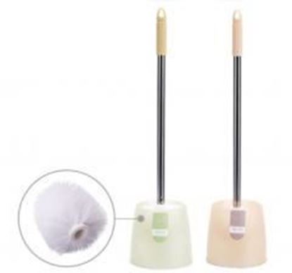 Foto de 2 Packs Bathroom Cleaning Dirt Brushes Durable Toilet Brushes(Green+Beige)