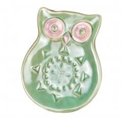 Foto de Owl Ceramics Soap Dish Holder/Creative Tray For Bathroom & Kitchen-Green