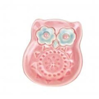 Foto de Owl Ceramics Soap Dish Holder/Creative Tray For Bathroom & Kitchen-Pink