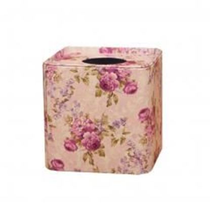 Picture of Tissue Box  European Style Reel Tissue Box Iron Napkin Box Pink Flower