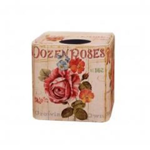 Picture of Tissue Box  European Style Reel Tissue Box Iron Napkin Box Red Rose)