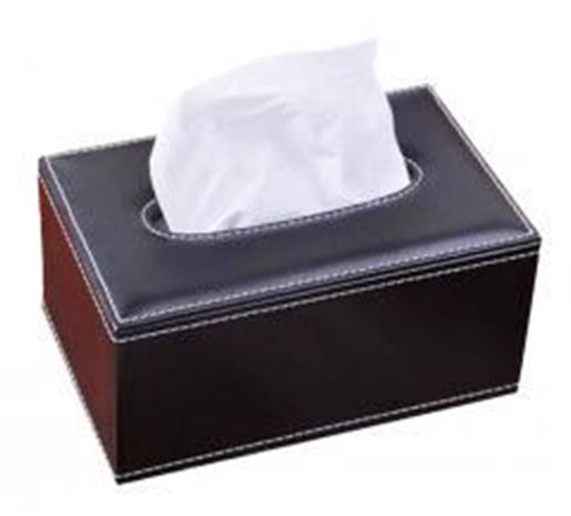 Picture of Fashion Upscale Leather Tissue Box Decoration Tissue Holders-Black