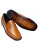 Goodyear Welted Handmade Leather Penny Loafer Shoes - Tan 9.5 