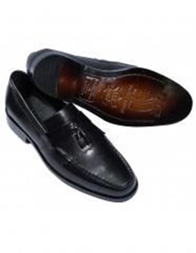 Classic Handmade Tasseled Leather Loafer Shoes - Black 9.5 