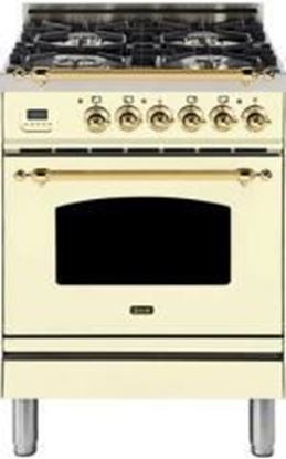 ILVE 24" Nostalgie Series Friestanding Single Oven Dual Fuel Range with 4 Sealed Burners in Antique White 