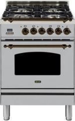 ILVE 24" Nostalgie Series Friestanding Single Oven Dual Fuel Range with 4 Sealed Burners in Stainless Stee