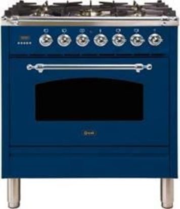 ILVE 30" Nostalgie Series Freestanding Single Oven Dual Fuel Range with 5 Sealed Burners in Blue