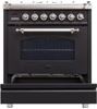 ILVE 30" Nostalgie Series Freestanding Single Oven Dual Fuel Range with 5 Sealed Burners in Matte Graphite 