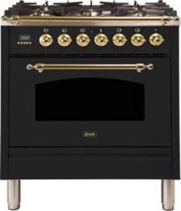 ILVE 30" Nostalgie Series Freestanding Single Oven Dual Fuel Range with 5 Sealed Burners in Matte Graphite