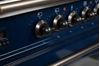 ILVE 36" Nostalgie Series Freestanding Single Oven Dual Fuel Range with 5 Sealed Burners and Griddle in Blue 