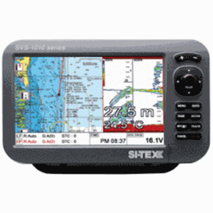 Foto de CLOSEOUT - SI-TEX SVS-1010CF-E 10" Chartplotter/Sounder Combo w/External GPS Antenna & Navionics+ Card