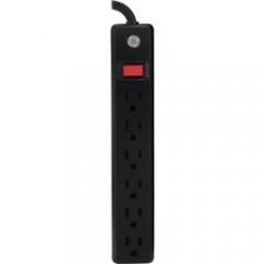 图片 Ge 6-outlet Power Strip (black, 6ft Cord)