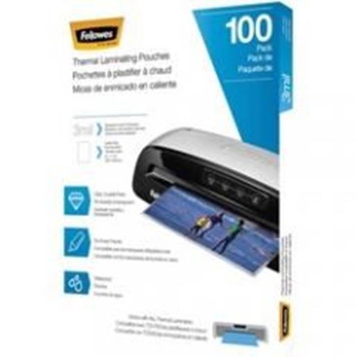 Picture of Fellowes Thermal Laminating Pouches, 100 Pk (3 Mil)