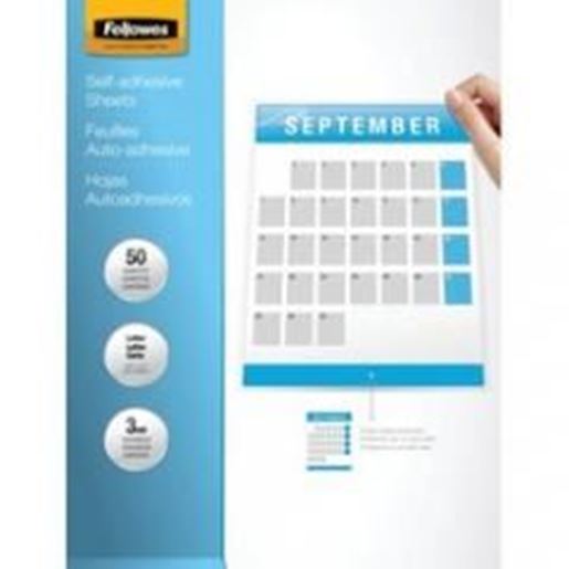 Picture of Fellowes 9&quot; X 12&quot; Self-adhesive Laminating Sheets, 50 Pk