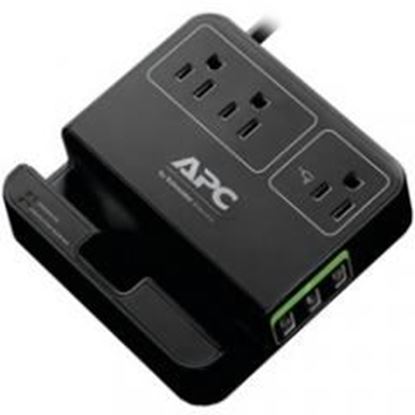 Picture of Apc 3-outlet Surgearrest Surge Protector With 3 Usb Ports (black)