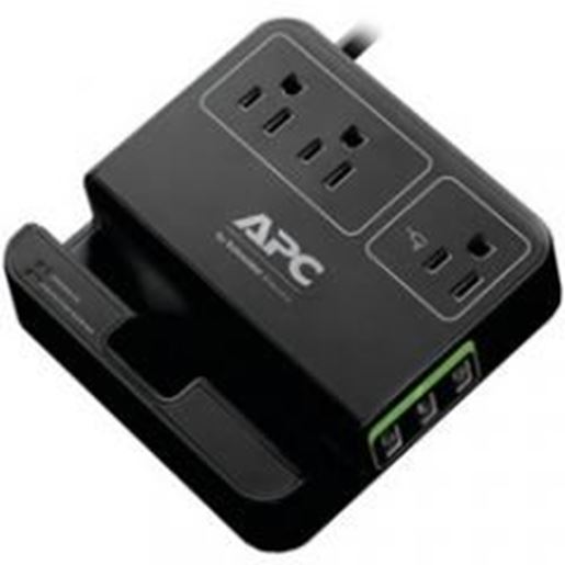 Foto de Apc 3-outlet Surgearrest Surge Protector With 3 Usb Ports (black)