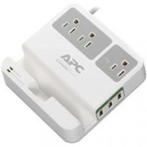 Foto de Apc 3-outlet Surgearrest Surge Protector With 3 Usb Ports (white)