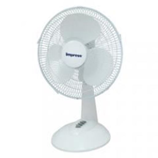 Picture of Impress 12 Inch 3 Speed Oscillating Table Fan- White