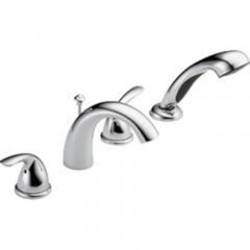 图片 Delta Faucet T4705-25 Classic Roman Tub with Hand Shower Trim, Chrome