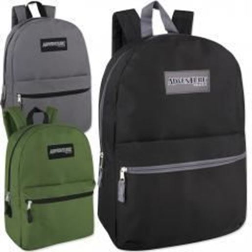 17" Basic Backpack - 3 Assorted Colors Case Pack 24