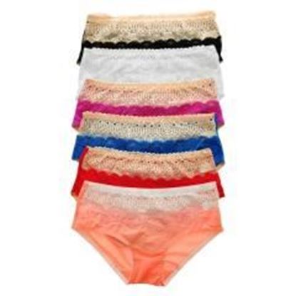 Cotton Mid-Rise Briefs with Lace Waist Case Pack 144