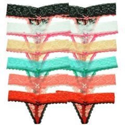 G-String Panties with Contrasting Floral Lace Trims Case Pack 144