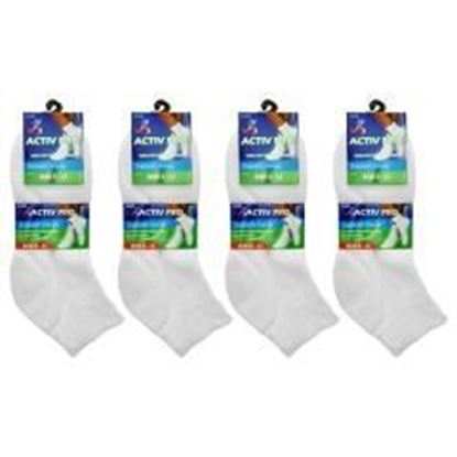 Unisex Cotton Diabetic Ankle Socks - Adult L/XL (White) Case Pack 120