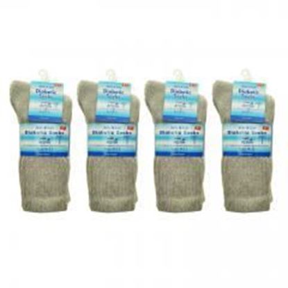 Unisex Cotton Diabetic Crew Socks - Adult L/XL (Gray) Case Pack 120