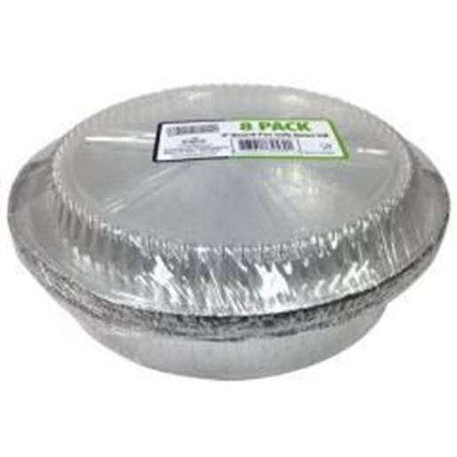 9" Aluminum Round Pan with Plastic Dome Lid 8-Packs - Nicole Home Collection Case Pack 36