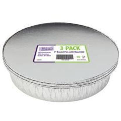 Aluminum 9" Round Pan with Board Lid 3-Packs - Nicole Home Collection Case Pack 48