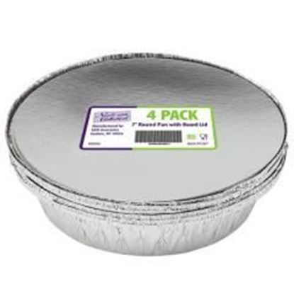 Aluminum 7" Round Pan with Board Lid 4-Packs - Nicole Home Collection Case Pack 48