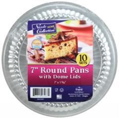 Aluminum 7" Round Pans with Dome Lid - 10-Packs - Nicole Home Collection Case Pack 36
