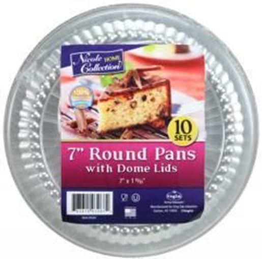 Aluminum 7" Round Pans with Dome Lid - 10-Packs - Nicole Home Collection Case Pack 36