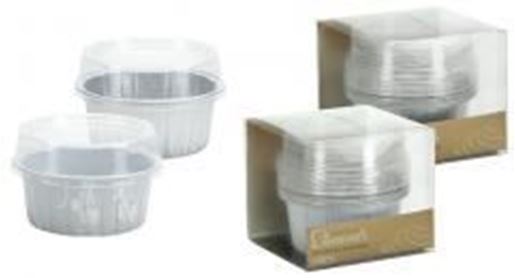 2.5" Aluminum Pans with Lids - Round - Silver - Hanna K. Signature Elements Case Pack 36