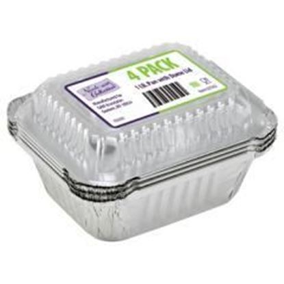 Aluminum 1 lb. Oblong Pan with Dome Lid 4-Packs - Nicole Home Collection Case Pack 48