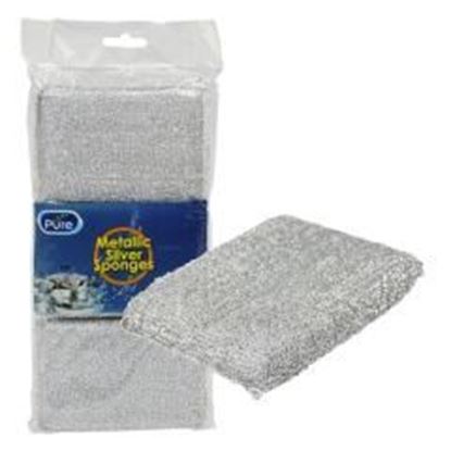 All Pure 3 Piece Metallic Silver Sponges Case Pack 48