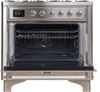 ILVE 36" Majestic II Series Freestanding Dual Fuel Single Oven Range with 6 Sealed Burners, Triple Glass Cool Door, Convection Oven, TFT Oven Control Display, Child Lock and Griddle in Stainless Steel