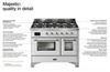 ILVE 30" Majestic II Series Freestanding Dual Fuel Single Oven Range with 5 Sealed Burners, Triple Glass Cool Door, Convection Oven, TFT Oven Control Display and Child Lock in Stainless Steel