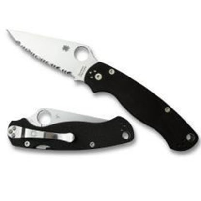 Picture of Spyderco Para 2 Folder 3.44 in Serrated Black G-10 Handle LH