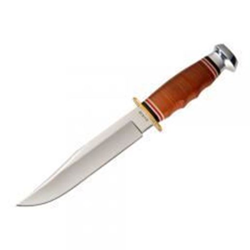 Foto de KA-BAR Bowie Fixed 6.875 in Blade Leather Handle