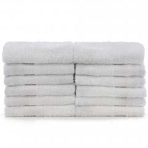 Picture of Bare Cotton #1 White Wash Cloths, 100% Natural Cotton, 12 x 12, Commercial Grade, 24-Pack