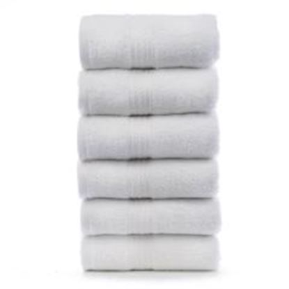 Picture of Eco Cotton Hand Towels - White - Dobby Border - Set of 6