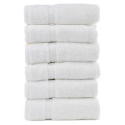 Picture of Luxury Hotel & Spa Towel 100% Genuine Turkish Cotton Hand Towels - White - Dobby Border  - Set of 6