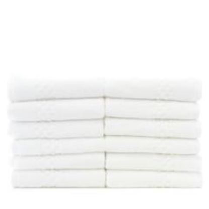 Picture of Luxury Hotel & Spa Towel 100% Genuine Turkish Cotton Washcloths - White - Checkered  - Set of 12